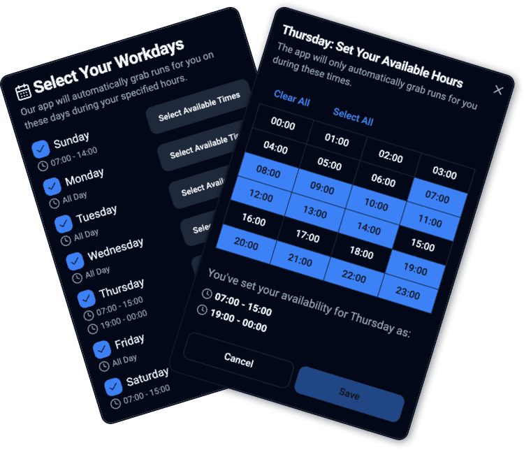 Set your workdays and hours with JustShift.ie